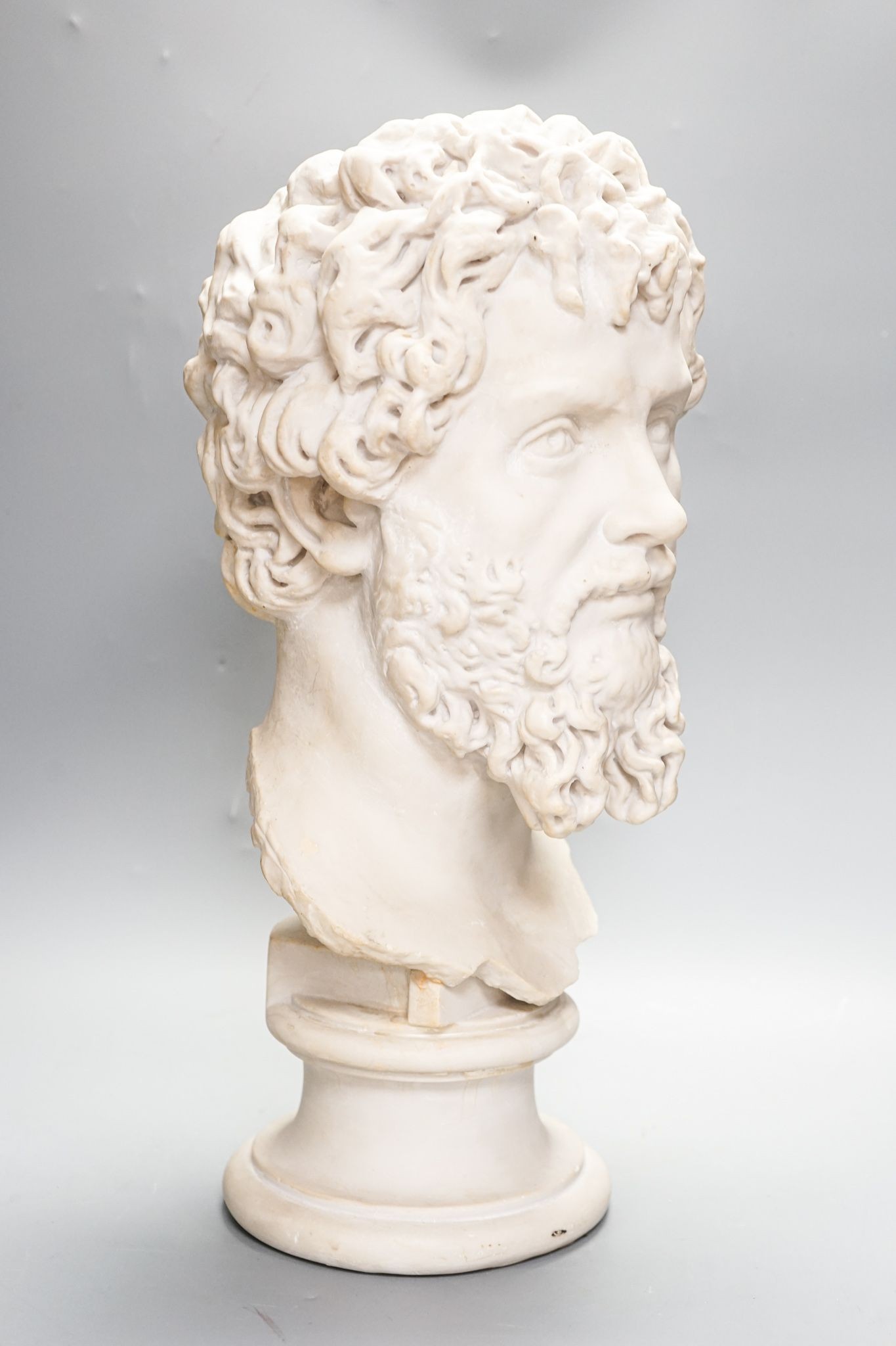 A large resin bust of a bearded man 51cm